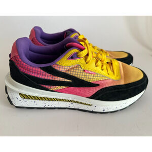 Womens Fila Renno Athletic Sneaker Black Lemon Knockout Pink Multicolor Size 9